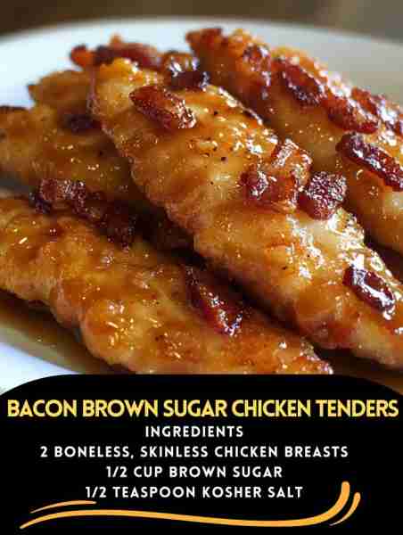 Bacon Brown Sugar Chicken Tenders Ingredients: 1 lb chicken tenders (about 10–12 tenders) 12 slices...