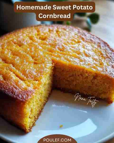 Homemade Sweet Potato Cornbread Ingredients: 1 cup mashed sweet potatoes (cooked) 1 cup cornmeal 1 c...