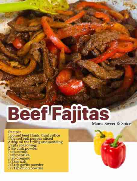 Delicious Beef Fajitas I use my homemade fajita seasonings with just few ingredients. Make your own...