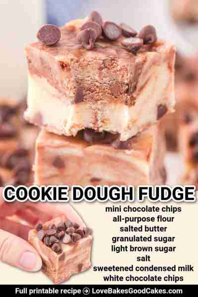 RECIPE - https://www.lovebakesgoodcakes.com/cookie-dough-fudge/ Sweet, creamy, and simply irresistib...