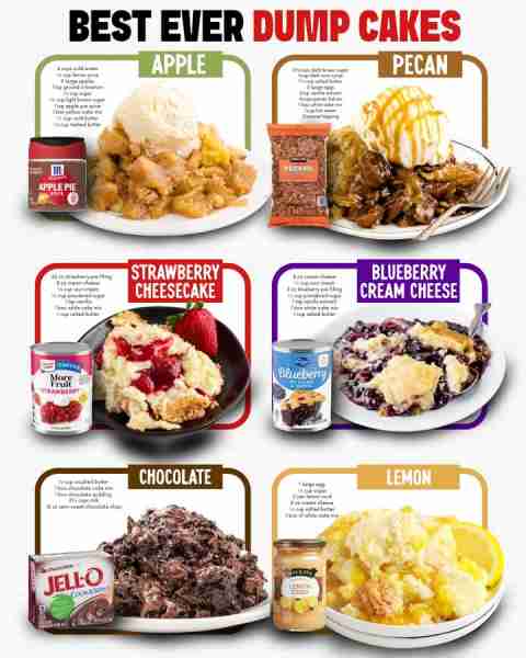 SWEET & SIMPLE DUMP CAKES 🌟 bake your way through all 6! 1️⃣ APPLE DUMP CAKE 6 cups cold water ¼ cu...