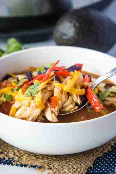 Have dinner waiting for you with this Crockpot Tortilla Soup. Recipe https://dinnersdishesanddessert...
