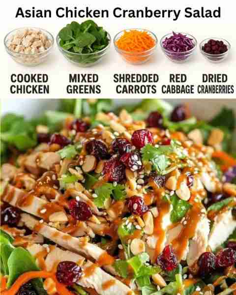Asian Chicken Cranberry Salad FULL RECIPE BELOW 👇