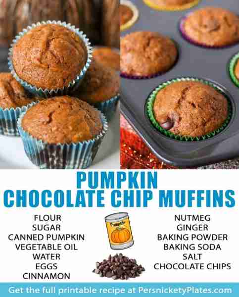 Pumpkin Chocolate Chip Muffins 🧡🧡 -->