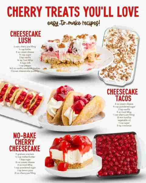 These cherry cheesecake-inspired treats are creamy, crunchy, and layered with luscious pie filling a...