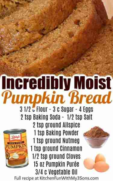 Full Recipe 👇 Incredibly MOIST PUMPKIN BREAD - The BEST Pumpkin Bread you will ever make! 🧡 Hundre...