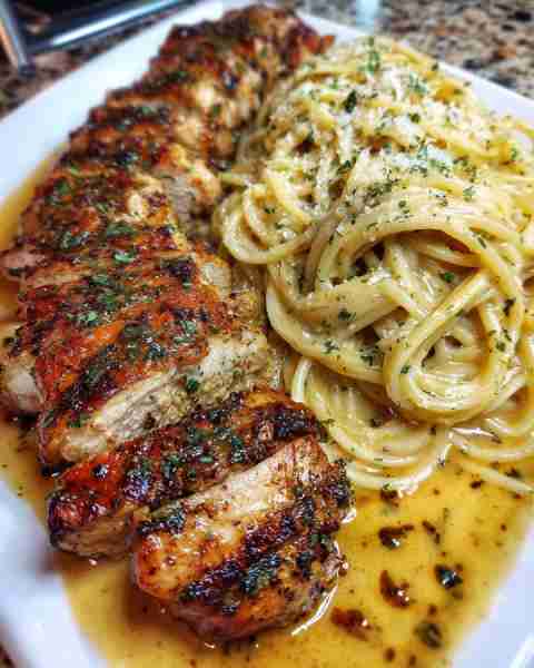 Cheesy Garlic Chicken Spaghetti in Creamy Cajun Alfredo Sauce Ingredients: 2 large boneless, skinles...