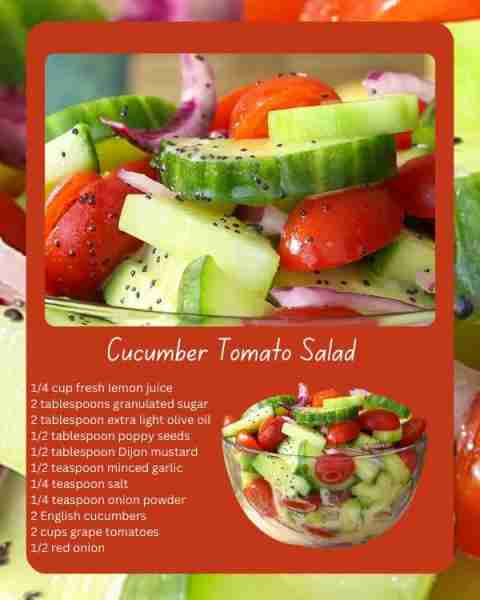 Cucumber Tomato Salad, recipe created by Slow roasted italian and recipe link in profile. 1/4 cup fr...