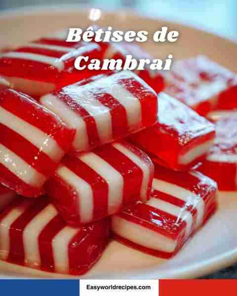 🍬 Bêtises de Cambrai Traditional striped mint candies from northern France 🇫🇷. Ingredients: • 500 g...