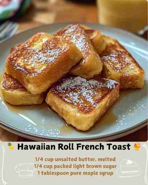 🍍 Hawaiian Roll French Toast 🍯 Ingredients: 1 (12 count) package Hawaiian sweet rolls 4 large eggs...