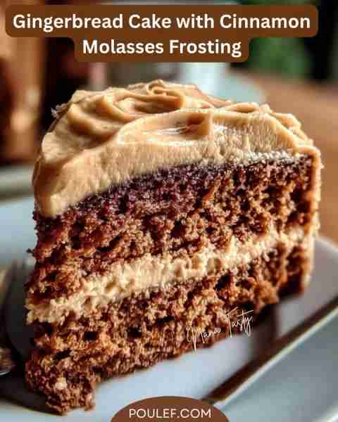 Gingerbread Cake with Cinnamon Molasses Frosting Ingredients: - 2 1/4 cups all-purpose flour - 1 tea...