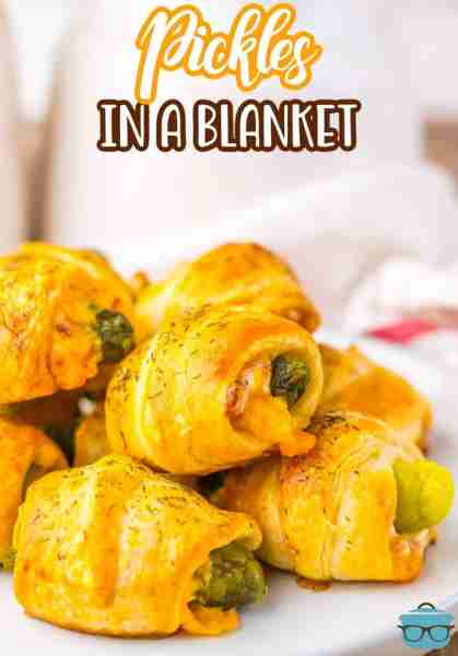 Tasty and simple, Pickles in a Blanket are made with flaky crescent rolls with a creamy cheese filli...