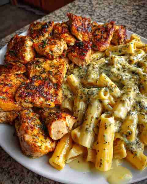 Cheesy Garlic Butter Chicken Penne in Creamy Mozzarella Alfredo Sauce Ingredients: 2 large boneless,...