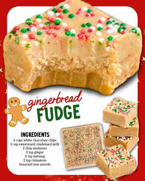 One bite of Gingerbread Fudge and it’s instant Christmas spirit! 🎄💛 Ingredients 💛4 cups white cho...