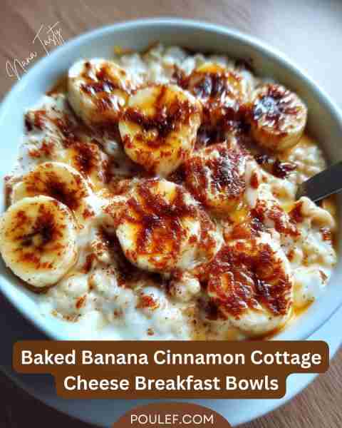 Baked Banana Cinnamon Cottage Cheese Breakfast Bowls 🍌✨ – Warm, Comforting & Low-Sugar Ingredients...