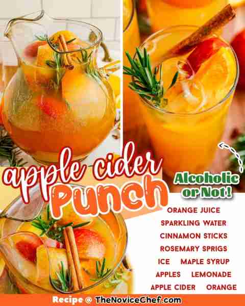 Sparkling Apple Cider Punch is full of fall flavors and looks gorgeous for a party! ⭐️RECIPE BELOW⭐️