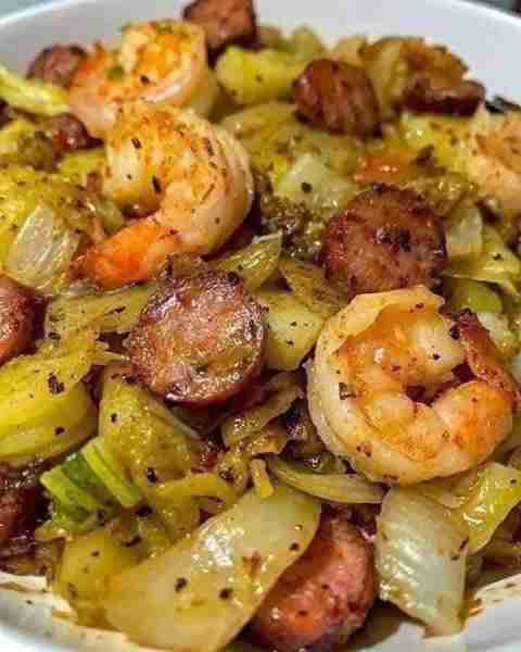WE REMOVE THE SCAMMERS FROM THE GROUP SAY SOMETHING TO STAY ACTIVE Fried cabbage with shrimp and sau...