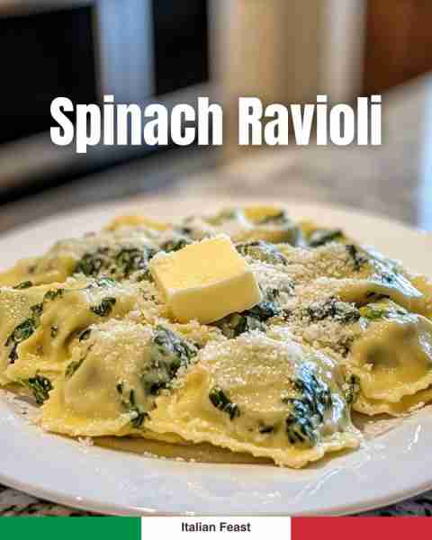 Homemade delight. 📌 Recipe is below for Spinach Ravioli. 📖 Fresh pasta pockets filled with spinach...