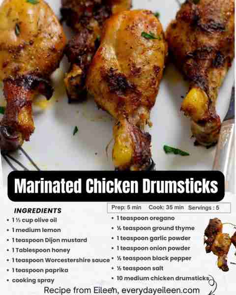 Marinated Chicken Drumstick. So quick and easy, make ahead, freeze some for another day!