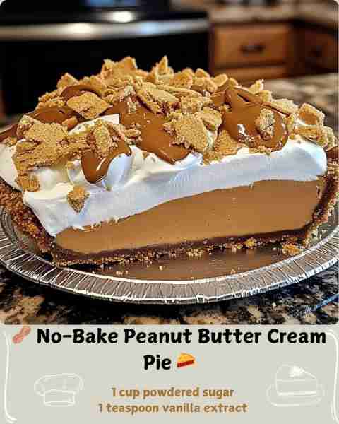 🥜 No-Bake Peanut Butter Cream Pie 🥧 Ingredients For the Chocolate Crust: 1 and ½ cups chocolate gr...