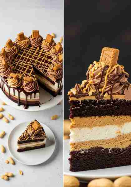 PEANUT BUTTER FUDGE BROWNIE CHEESECAKE🥜🍫