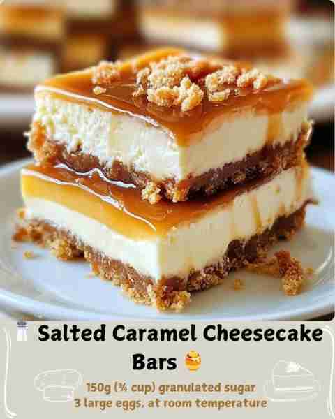 🧂 Salted Caramel Cheesecake Bars 🍯 Ingredients For the Biscuit Base: 250g (about 2 cups) digestive...