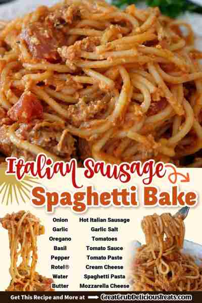 ITALIAN SAUSAGE SPAGHETTI BAKE! 💖 A great busy day dinner! It’s a cheesy pasta bake that is so easy...