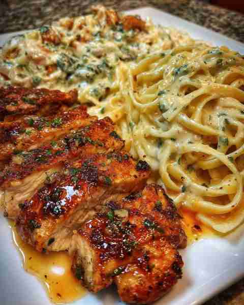 Cheesy Cajun Chicken Linguine in Creamy Garlic Velveeta Parmesan Sauce Ingredients: 2 large boneless...