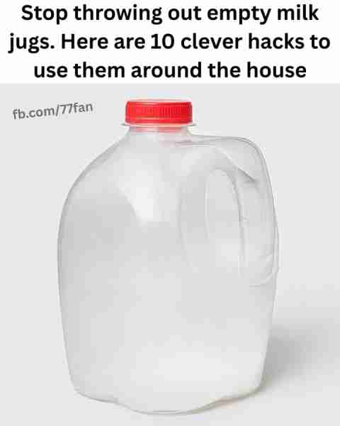 Stop throwing out empty milk jugs. Here are 10 brilliant hacks to use them around the house. Full ar...