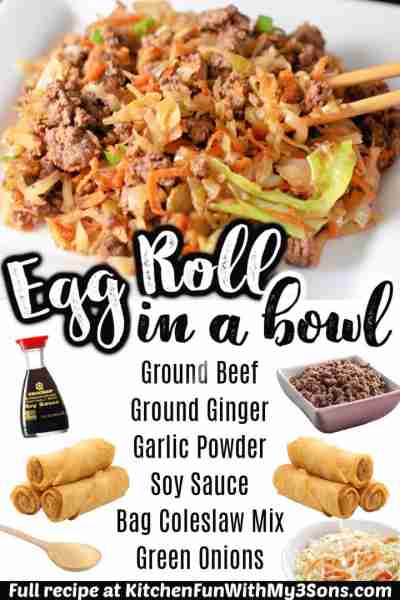 Full Recipe 👇 EGG ROLL IN A BOWL - our favorite 15-minute meal! 🍜 Skip the deep fried egg roll tak...