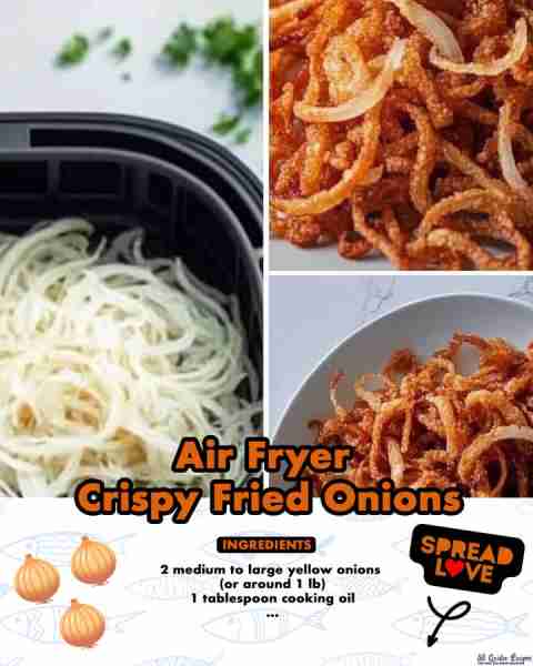 Air Fryer Crispy Fried Onions 🧅🍽️ these crispy onions are easy to make and full of flavor! 2 medium...