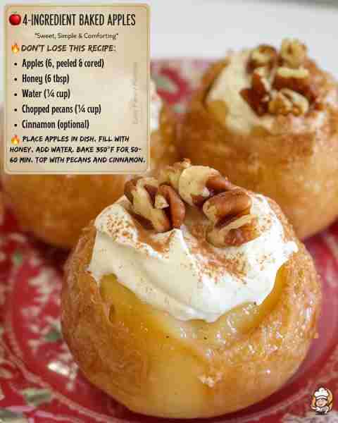 🍏 These baked apples take me straight back to Grandma’s kitchen — the smell of honey, apples, and r...