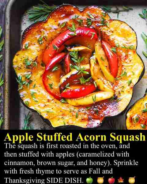 🍏🍎 🍯 Apple Stuffed Acorn Squash 🍎🍏🍯 𝐈𝐍𝐆𝐑𝐄𝐃𝐈𝐄𝐍𝐓𝐒: 2 acorn squash medium 4 tablespoons butter 2...