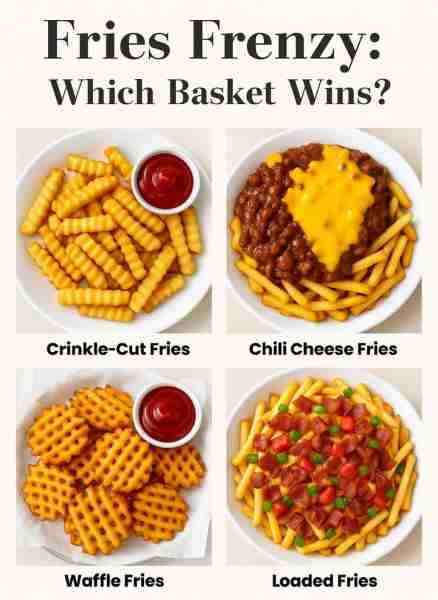1. Crinkle-Cut Fries 🍟 Crinkle-cut fries are a classic favorite known for their wavy texture and cr...