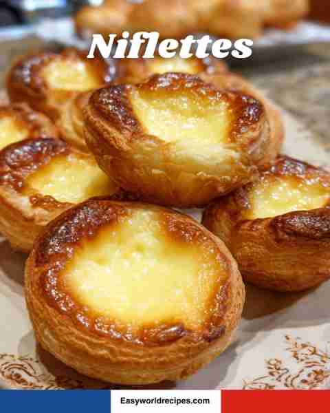 🥐✨ Niflettes Flaky pastry tarts filled with creamy custard, eaten for All Saints’ Day. Ingredients...