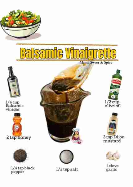 So easy Homemade Balsamic Vinaigrette Great as salad dressing or in marinades! Ingredients: 1/2 cup...