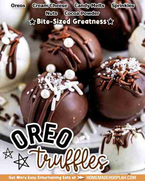 Delicious and easy Oreo truffles that only require 4 ingredients: Oreo cookies, cream cheese, candy...