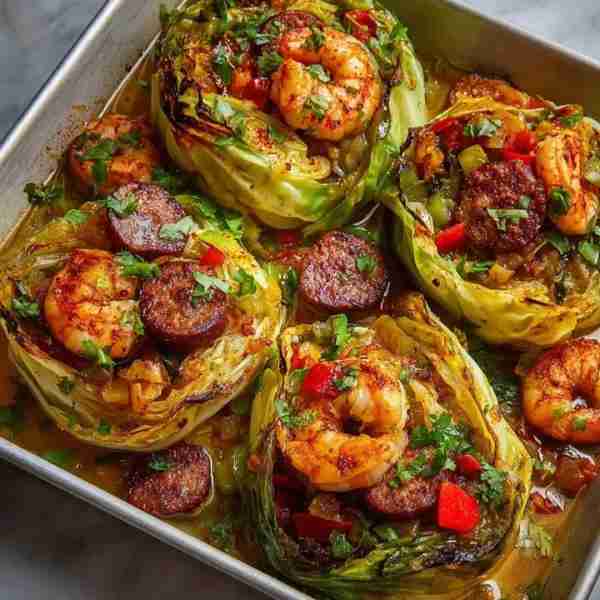 Keto Cajun Shrimp and Sausage Stuffed Cabbage For the cabbage: 2 medium green cabbages 2 tbsp olive...