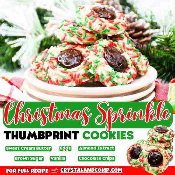 "Christmas Sprinkle Thumbprint Cookies! 💖 Put on your apron, preheat the oven, and get ready to bak...