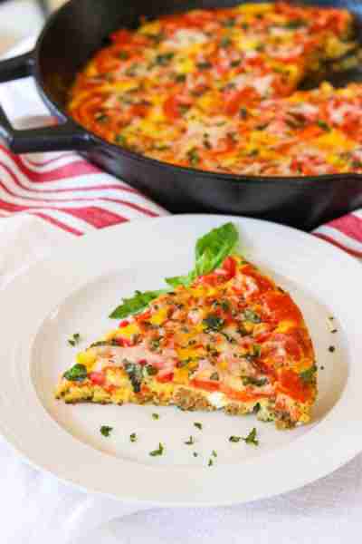 🥚 Meat Lover’s Pizza Frittata 🍕 Get RECIPE in first comment below 👇