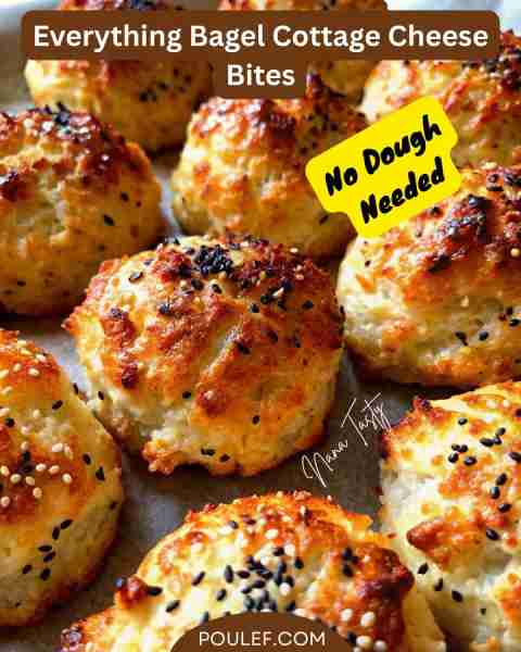🥯 Everything Bagel Cottage Cheese Bites ✨🧄 – No Dough Needed! Savory, cheesy, and packed with pro...