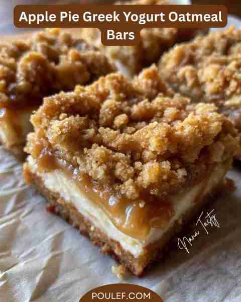 Apple Pie Greek Yogurt Oatmeal Bars 🍎🍯 – Cozy, High-Protein & Naturally Sweetened Soft, chewy, and...
