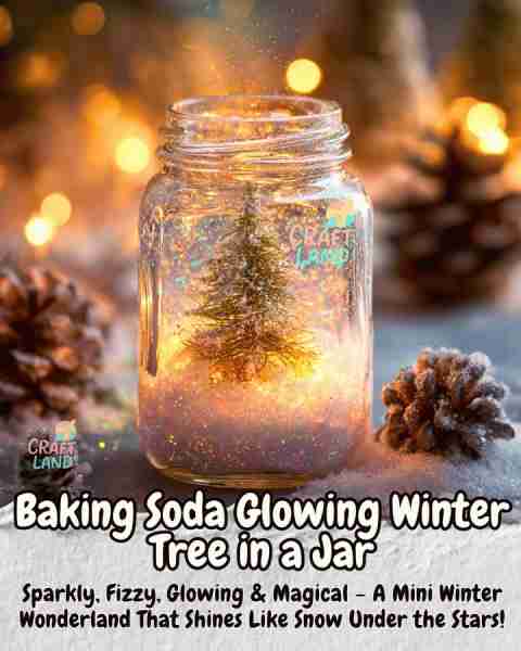 Baking Soda Glowing Winter Tree in a Jar 🌲💡 Supplies: - Clear glass jar or plastic container - Sma...