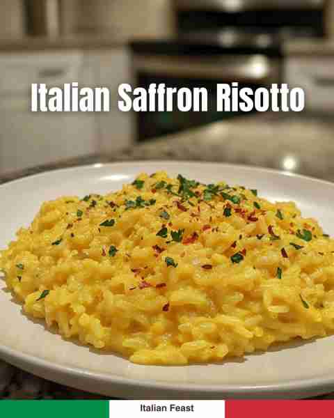 Italian Saffron Risotto 🌼🧈 Golden, creamy & aromatic – pure Milanese elegance! 🍚 👉 Step-by-step...