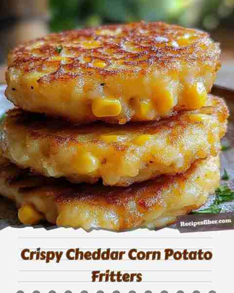 Crispy Cheddar Corn Potato Fritters 🥔🧀🌽 Get ready for a crunchy, cheesy treat! 📋 Ingredients -...