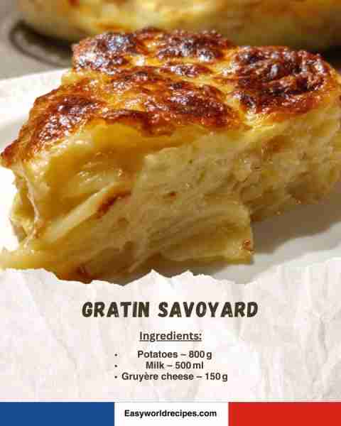 🥔 Gratin Savoyard 🧀🥔 Savory potato gratin from the French Alps. Ingredients: • 800 g potatoes • 5...
