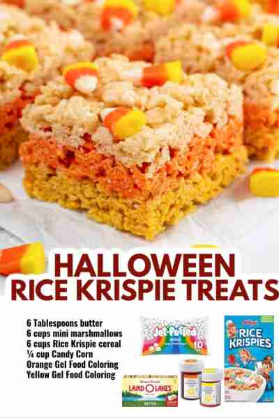 HALLOWEEN RICE KRISPIE TREATS are such a fun, no-bake treat for your Halloween celebrating! Recipe ⬇...