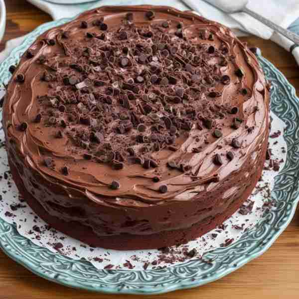 Decadent chocolate cake with layers of rich