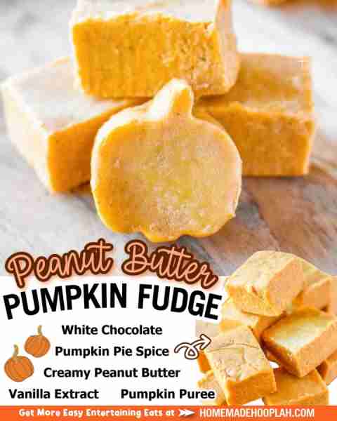 Peanut Butter Pumpkin Fudge! 🎃🥜 ⭐RECIPE IN COMMENTS⭐ tap photo to see 📷