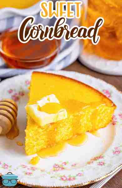 This homemade Sweet Cornbread is simple and made with real honey. Bake it up in a cast iron skillet...